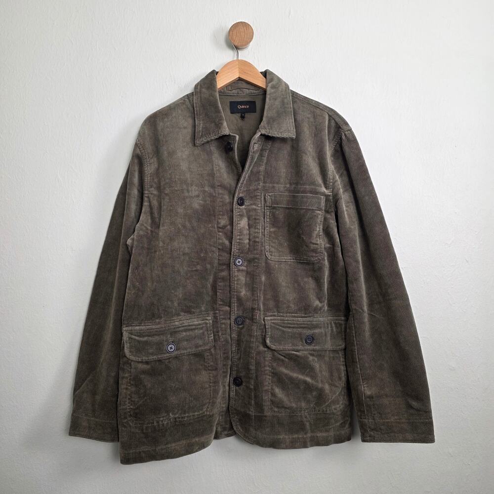 Quince Green Organic Stretch Corduroy Chore Jacket Men's Large Utility Coat